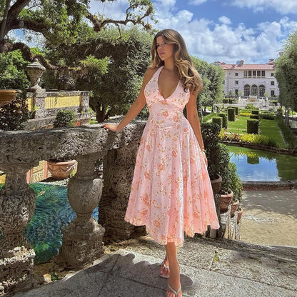 Robe trapèze à imprimé floral